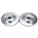 PowerStop Evolution Drilled Slotted Rotors Pair Front For Mercedes-Benz C320