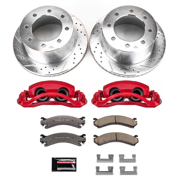PowerStop Z36 Truck and SUV Ceramic Brake Pad, Drilled & Slotted Rotor, and Cali