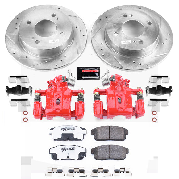 PowerStop Z26 Street Performance Ceramic Brake Pad, Drilled Slotted Rotor, and C