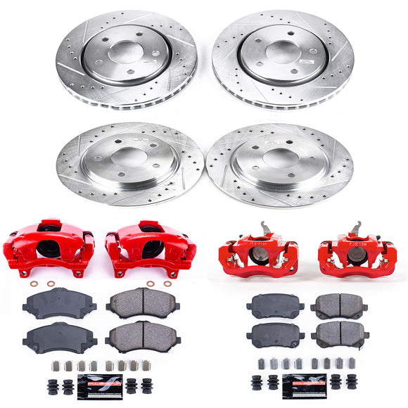 PowerStop Z23 Daily Driver Carbon-Fiber Ceramic Pads Drilled & Slotted Rotor & C