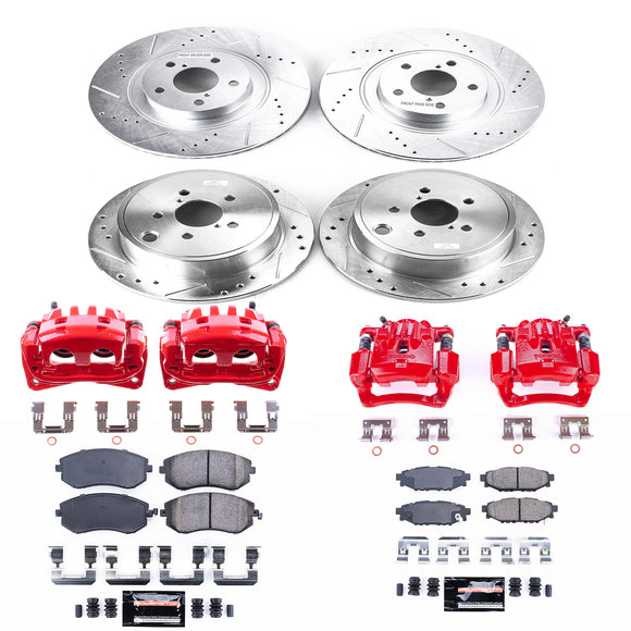 PowerStop Z23 Daily Driver Carbon-Fiber Ceramic Pads Drilled & Slotted Rotor & C