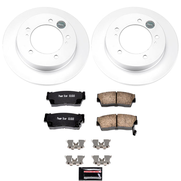 PowerStop Genuine Geomet Coated Rotor and Low-Dust Ceramic Brake Pad Kit