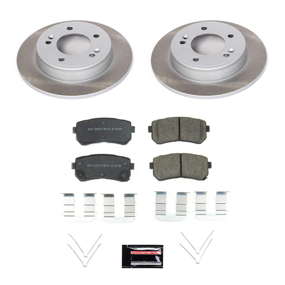 PowerStop Semi-Coated Rotor and Low-Dust Ceramic Brake Pad Kit