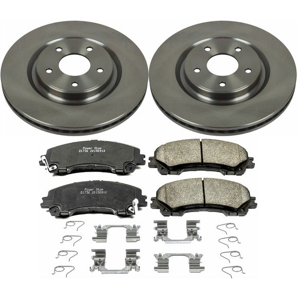 PowerStop OE Stock Replacement Low-Dust Ceramic Brake Pad and Rotor Kit