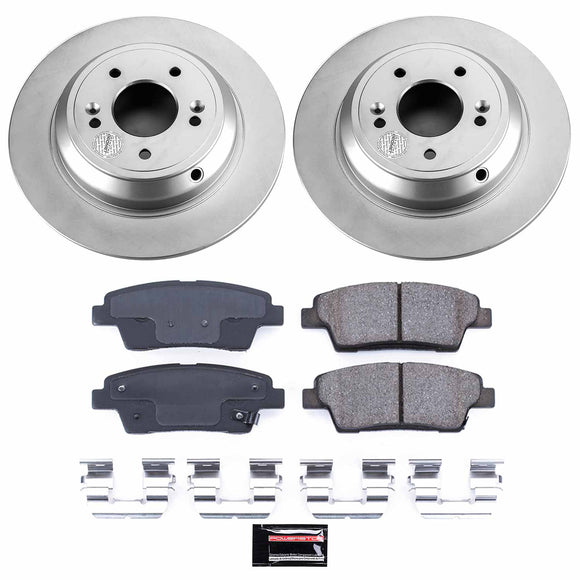 PowerStop Genuine Geomet Coated Rotor and Low-Dust Ceramic Brake Pad Kit