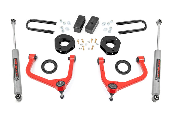 Rough Country 3.5 Inch Lift Kit with Red Control Arm for 2025 GMC Sierra 1500 2W