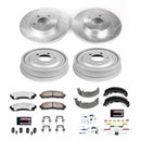 PowerStop Z36 Ceramic Brake Pads with Drilled Slotted Rotors and Drum Shoe Kit