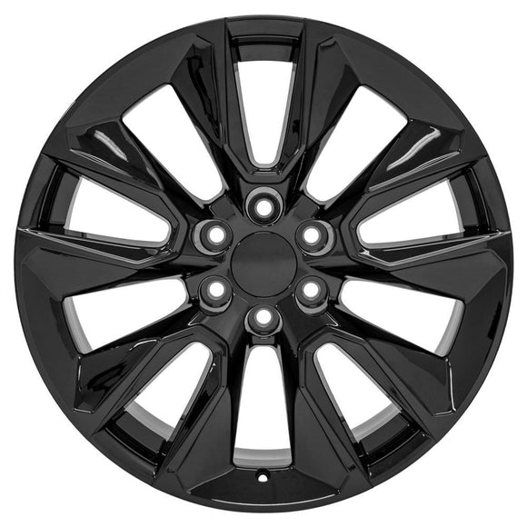 22" Replica Wheel CV32 Fits Chevrolet Silverado 1500 22x9 Black Wheel