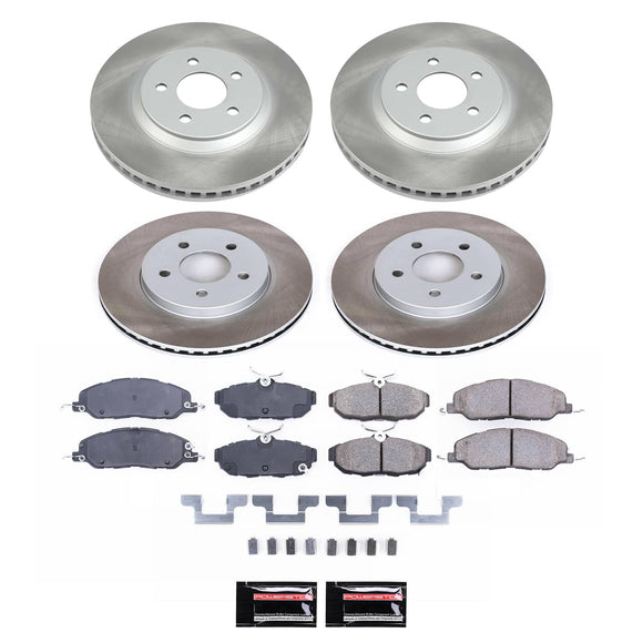 PowerStop Semi-Coated Rotor and Low-Dust Ceramic Brake Pad Kit