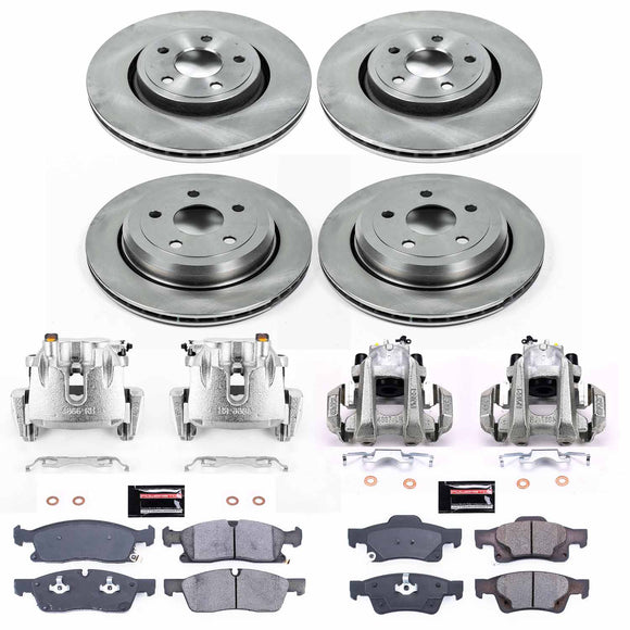 PowerStop OE Stock Replacement Low-Dust Ceramic Brake Pad, Rotor and Caliper Kit