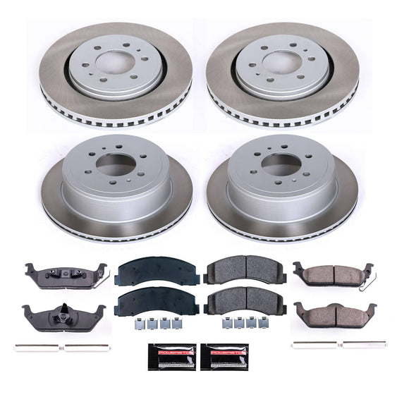 PowerStop Semi-Coated Rotor and Low-Dust Ceramic Brake Pad Kit