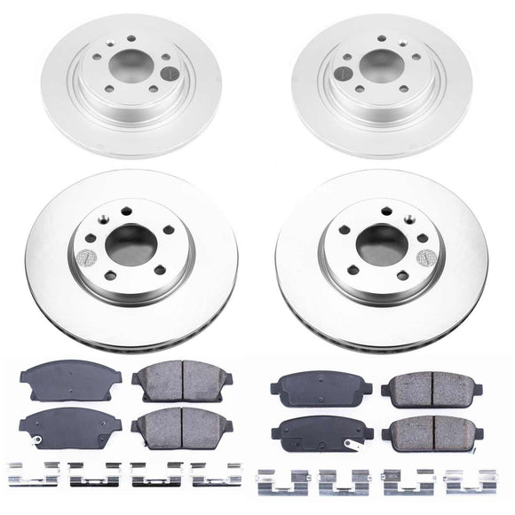 PowerStop Genuine Geomet Coated Rotor and Low-Dust Ceramic Brake Pad Kit