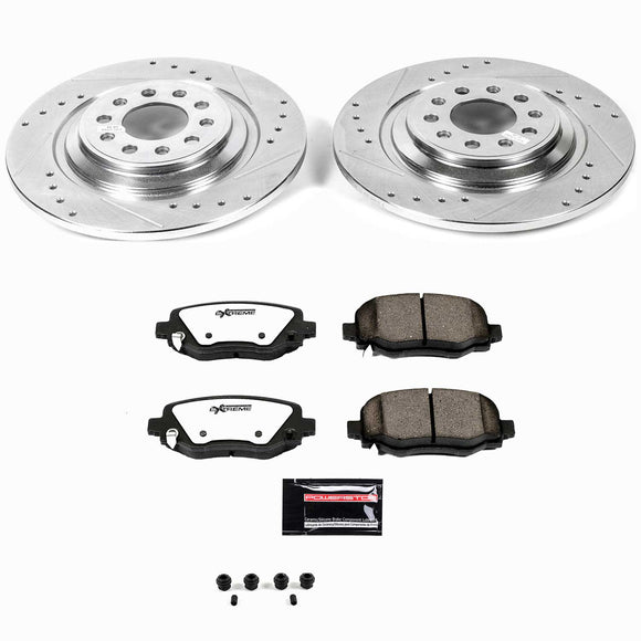 PowerStop Z36 Carbon-Fiber Ceramic Brake Pad with Drilled and Slotted Rotor Kit