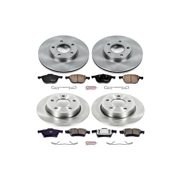 PowerStop OE Stock Replacement Low-Dust Ceramic Brake Pad and Rotor Kit