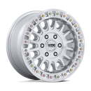 17x8 KMC KM552 IMS Gloss Silver Machined Face 6x139.7 ET32 CB106.1 Wheel