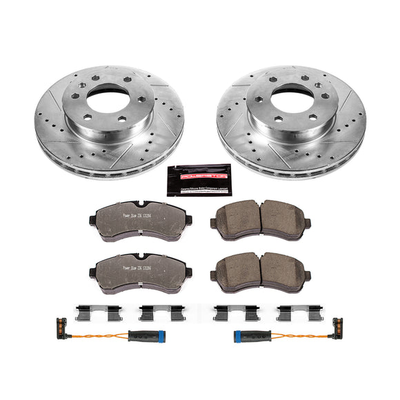 PowerStop Z36 Carbon-Fiber Ceramic Brake Pad with Drilled and Slotted Rotor Kit