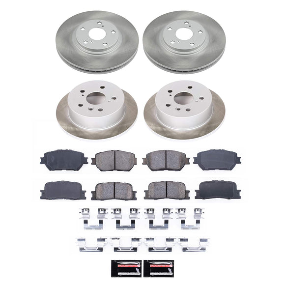 PowerStop Semi-Coated Rotor and Low-Dust Ceramic Brake Pad Kit