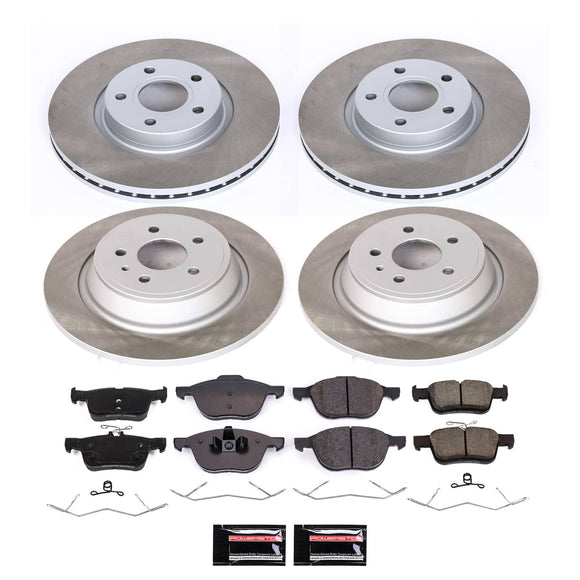 PowerStop Semi-Coated Rotor and Low-Dust Ceramic Brake Pad Kit