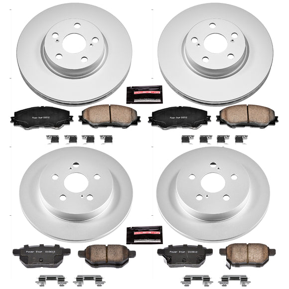 PowerStop Genuine Geomet Coated Rotor and Low-Dust Ceramic Brake Pad Kit