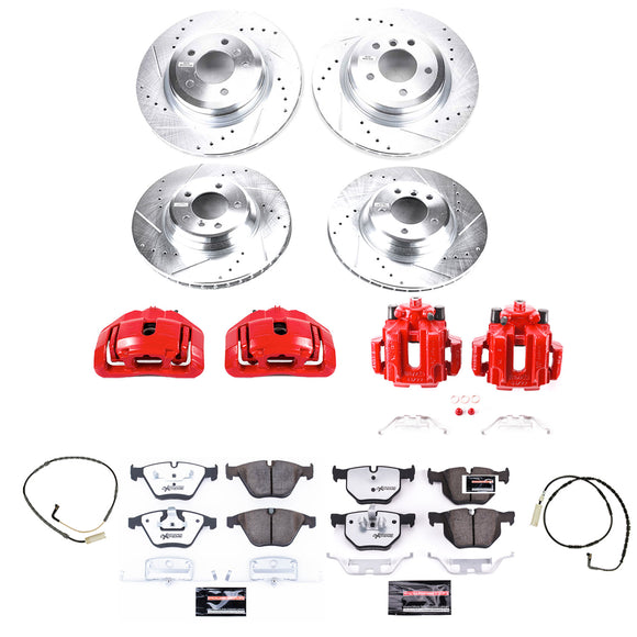 PowerStop Z26 Street Performance Ceramic Brake Pad, Drilled Slotted Rotor, and C