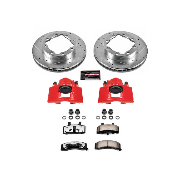 PowerStop Z36 Truck and SUV Ceramic Brake Pad, Drilled & Slotted Rotor, and Cali