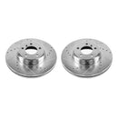 PowerStop Evolution Drilled Slotted Rotors Pair Front For LRover Range Rover