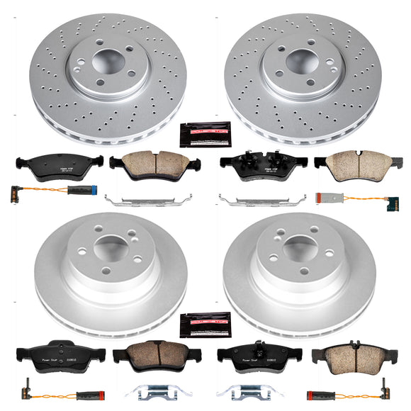 PowerStop Genuine Geomet Coated Rotor and Carbon-Fiber Ceramic Brake Pad Kit
