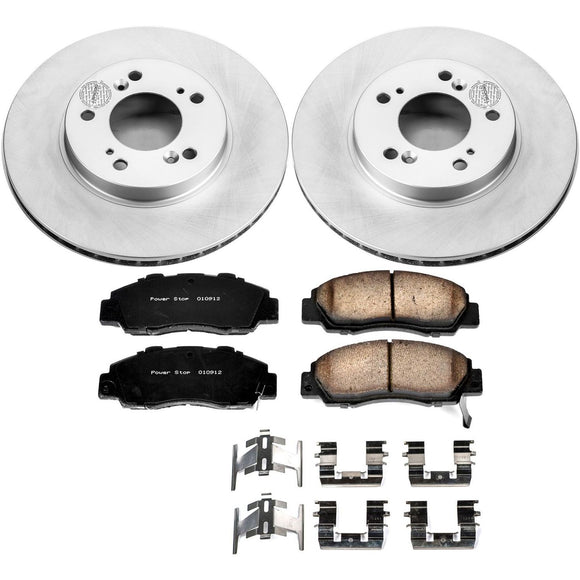 PowerStop Genuine Geomet Coated Rotor and Low-Dust Ceramic Brake Pad Kit