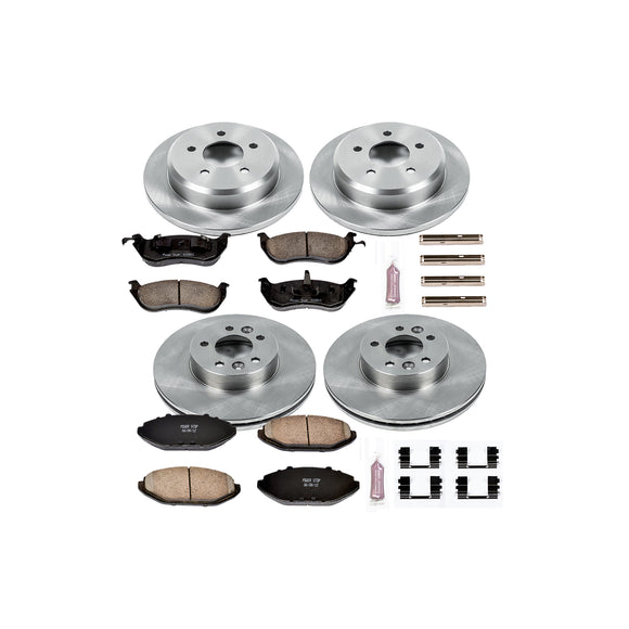 PowerStop OE Stock Replacement Low-Dust Ceramic Brake Pad and Rotor Kit