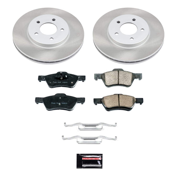 PowerStop Semi-Coated Rotor and Low-Dust Ceramic Brake Pad Kit
