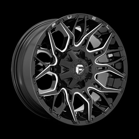 22X12 Fuel D769 TWITCH Glossy Black Milled 6X135/6X139.7 ET-44 wheel/rim