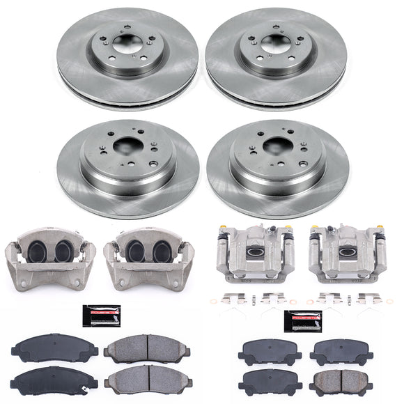 PowerStop OE Stock Replacement Low-Dust Ceramic Brake Pad, Rotor and Caliper Kit