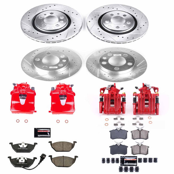 PowerStop Z23 Daily Driver Carbon-Fiber Ceramic Pads Drilled & Slotted Rotor & C