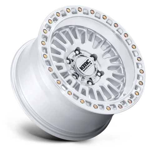 17x8.5 KMC KM554 Aztec Gloss Silver With Machined Face 6x120 ET0 CB66.9 Wheel
