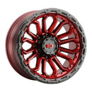 17x9 Vision 405 Korupt Gloss Red with Gloss Black Lip 8x170 ET12 CB125.2