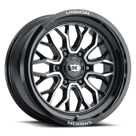 18x9 Vision 402 Riot Gloss Black Machined Face 6x135 ET12 Wheel Rim