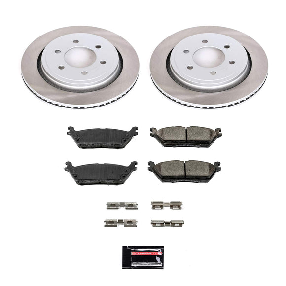 PowerStop Semi-Coated Rotor and Low-Dust Ceramic Brake Pad Kit