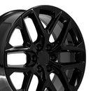22" Replica CV62 fits Chevrolet Silverado 22 in. x 9 in. Gloss Black