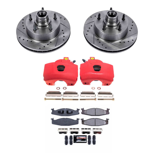 PowerStop Z23 Daily Driver Carbon-Fiber Ceramic Pads Drilled & Slotted Rotor & C