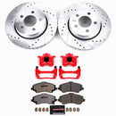 PowerStop Z36 Truck and SUV Ceramic Brake Pad, Drilled & Slotted Rotor, and Cali