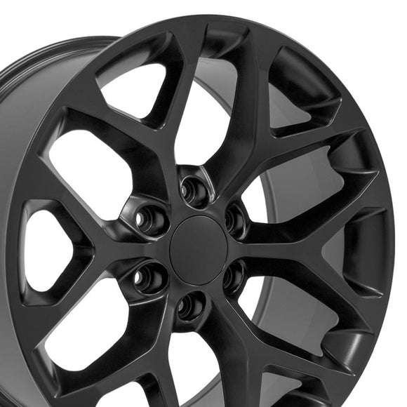 20" Replica Wheel CV98B Fits Chevy Silverado Rim 20x9 Satin Black Wheel