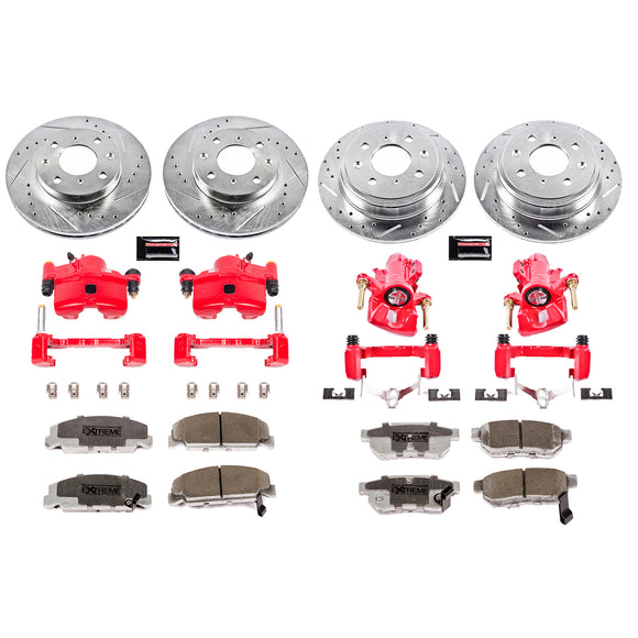 PowerStop Z26 Street Performance Ceramic Brake Pad, Drilled Slotted Rotor, and C