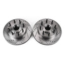 PowerStop Evolution Drilled Slotted Rotors Pair Front For Ford F-250 Super Duty