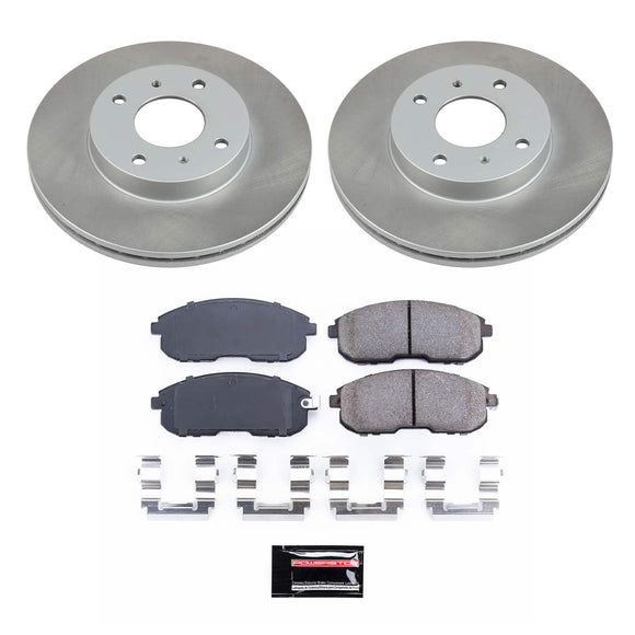 PowerStop Semi-Coated Rotor and Low-Dust Ceramic Brake Pad Kit