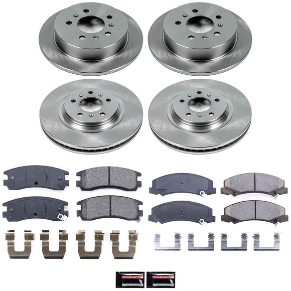 PowerStop OE Stock Replacement Low-Dust Ceramic Brake Pad and Rotor Kit