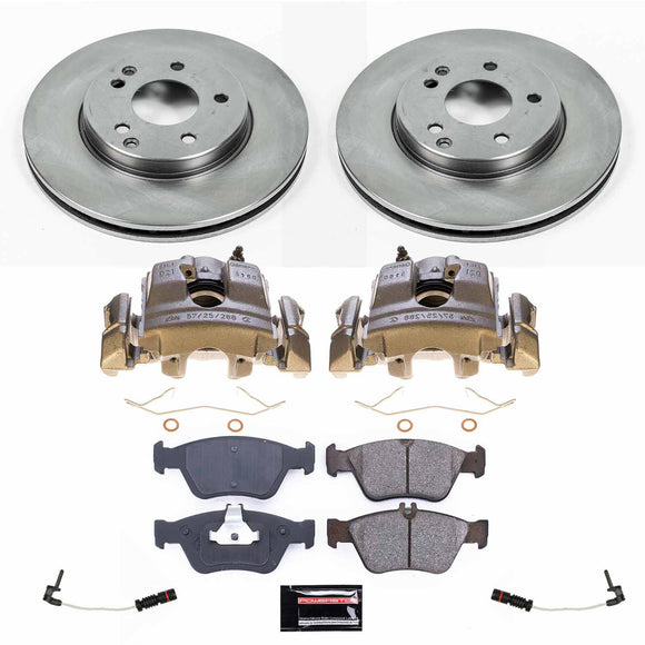 PowerStop OE Stock Replacement Low-Dust Ceramic Brake Pad, Rotor and Caliper Kit