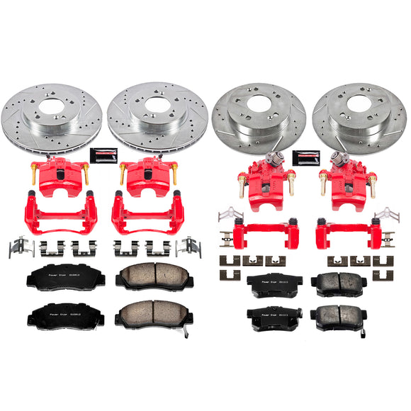 PowerStop Z23 Daily Driver Carbon-Fiber Ceramic Pads Drilled & Slotted Rotor & C