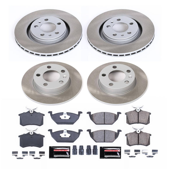 PowerStop Semi-Coated Rotor and Low-Dust Ceramic Brake Pad Kit