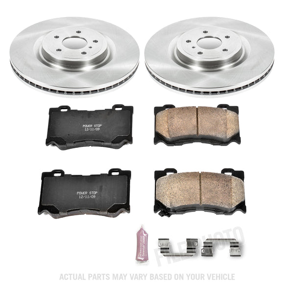 PowerStop OE Stock Replacement Low-Dust Ceramic Brake Pad and Rotor Kit