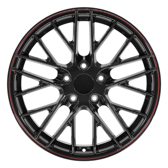 18" Replica Wheel CV08B Fits Chevrolet Corvette - C6 ZR1 Rim 18x8.5 Redline